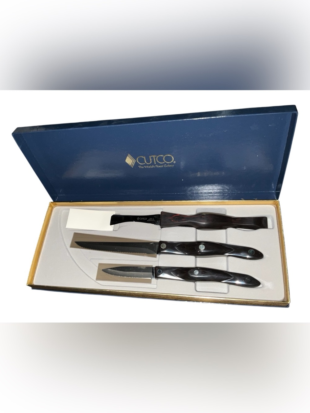 CUTCO 50th Anniversary 3-Piece Knife Gift Set w/ Presentation Box USA 1949-1999
